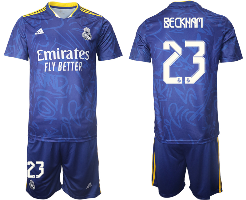Men 2021-2022 Club Real Madrid away blue #23 Soccer Jerseys